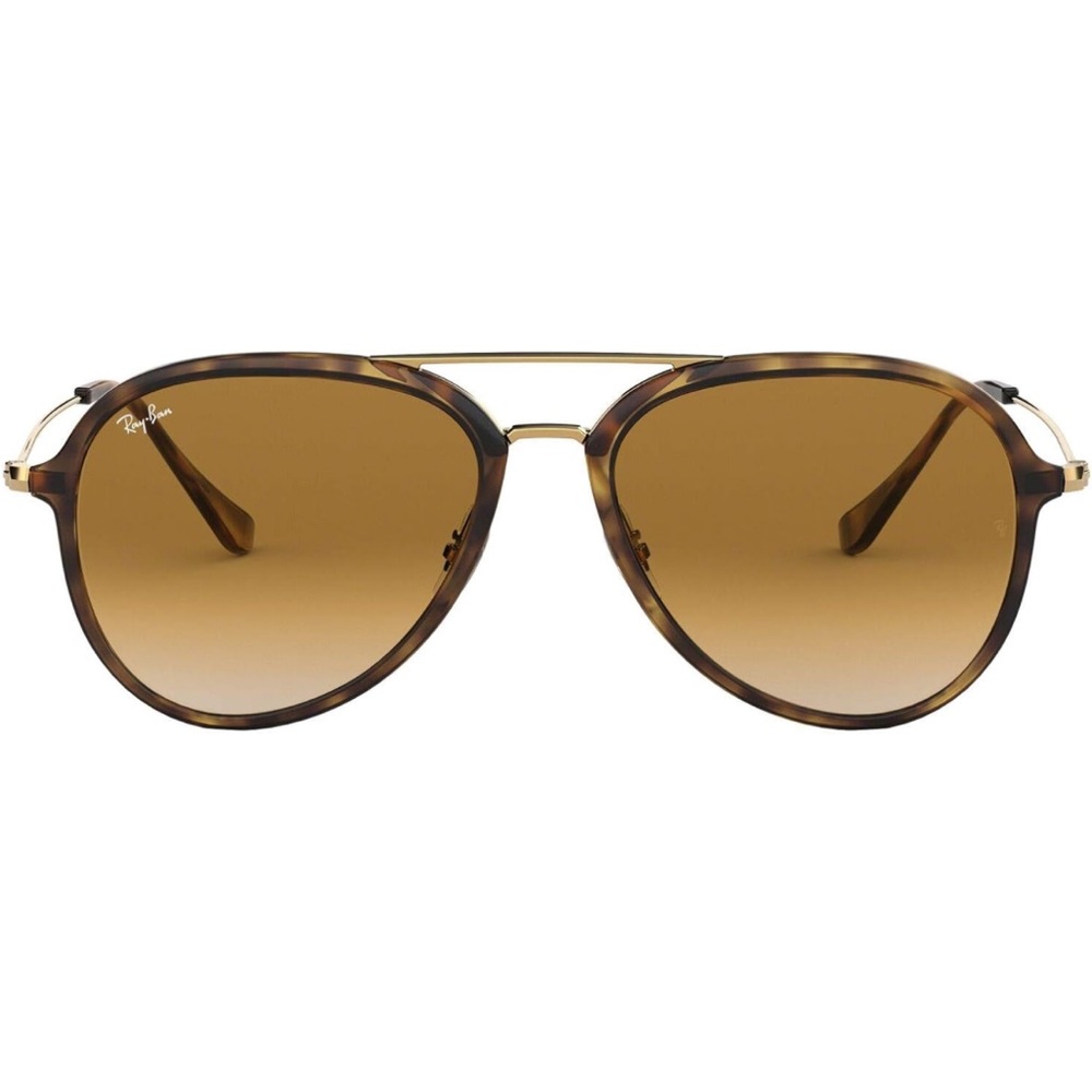 Ray-Ban Unisex Sunglasses, Brown Tortoise Aviators - Light Havana Frame, 57MM